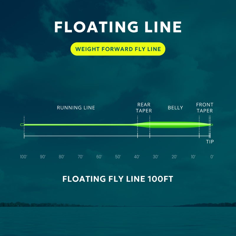 SF WF4F 100FT Fly Fishing Line Weight Forward Floating Fly Line for Fly Fishing Double Welded Loops Lemon Green - Image 3